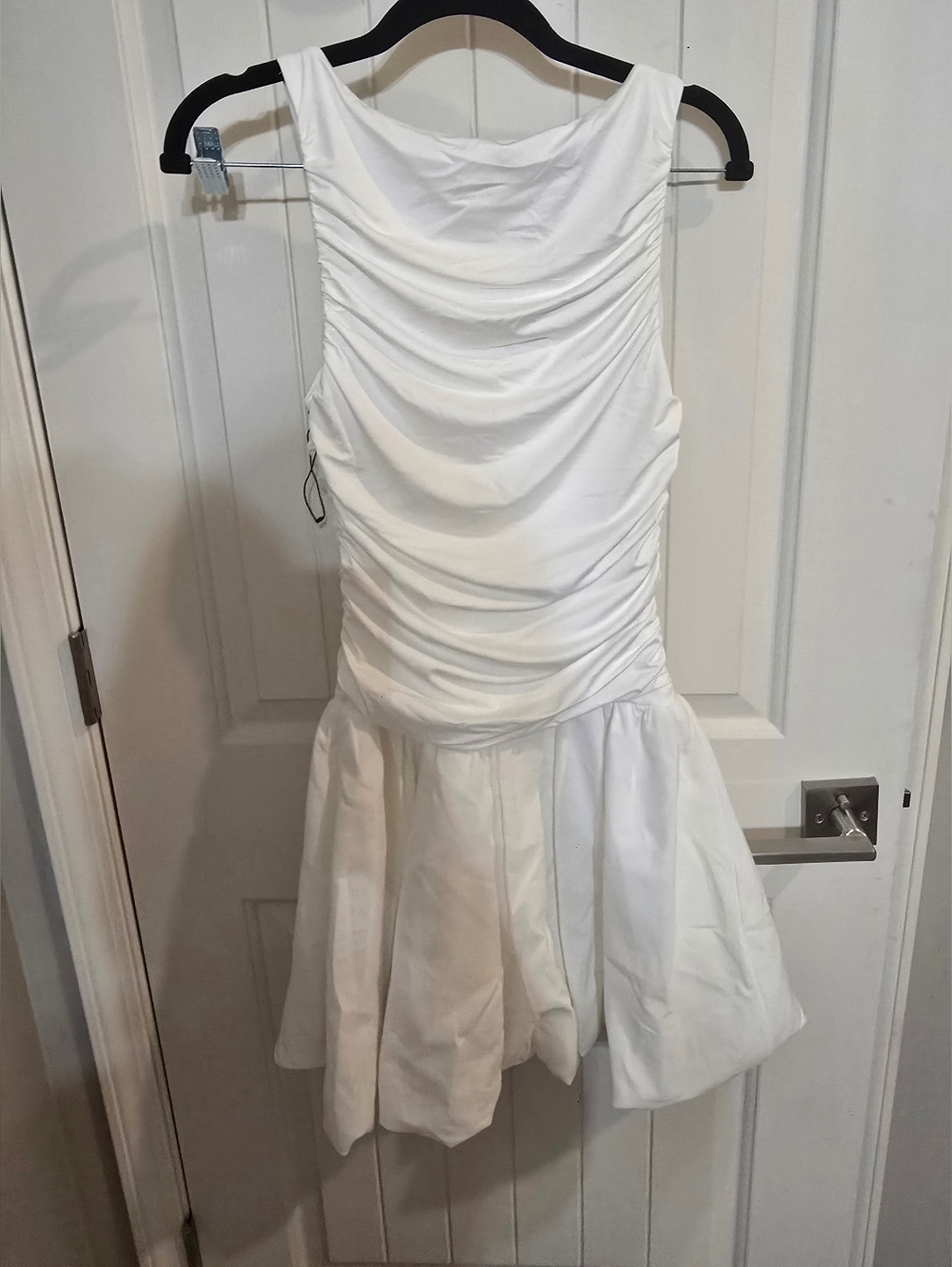 NWT Selfie Leslie Dalayla Sleeveless Balloon Skirt White Bubble Hem Mini Dress S - Picture 8 of 8